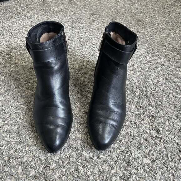 Beautifeel Ankle Boots Suede Black Leather Low Block Heel Classy Zip 36 US 5-5.5 - Picture 2 of 10